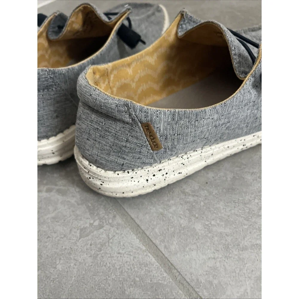 Hey Dude Wendy  Chambray White/Blue Size 9 Used No Box